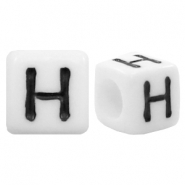 Perles acryliques alphabet lettre H blanc