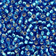 Perles de rocailles Miyuki 8/0 Silverlined capri blue 8-25