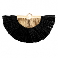 Pendentifs pompon dor&eacute;-noir