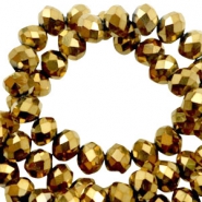 Perles &agrave; facettes 3x2mm disque Dor&eacute; m&eacute;tallique