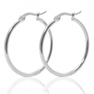 Appr&ecirc;ts en acier inox cr&eacute;oles 40mm Argent&eacute;