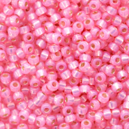 Perles de rocailles Miyuki 11/0 Silverlined alabaster dyed rose 11-556