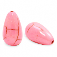 Perles en c&eacute;ramique goutte Rose