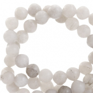 Pierres semi-pr&eacute;cieuses 8mm rond mat Gris