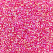 Perles de rocailles Miyuki 11/0 Hot pink lined crystal ab 11-355