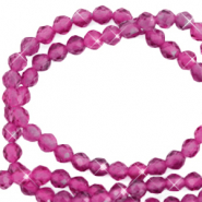 Pierres naturelles 3mm facett&eacute;es Rose magenta