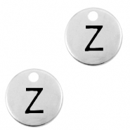 Breloques en m&eacute;tal DQ lettre Z Argent&eacute; antique (sans nickel)