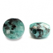 Pierres naturelles perles Jaspe Dalmatien facettes 5mm Bleu turquoise