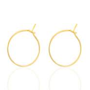 Boucles d'oreilles en acier inox 15mm Dor&eacute;