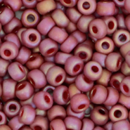 Perles de rocailles Miyuki 6/0 Opaque glazed frosted rainbow dark red 6-4696