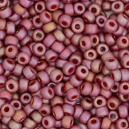 Perles de rocailles Miyuki 8/0 Opaque glazed frosted rainbow dark red 8-4696