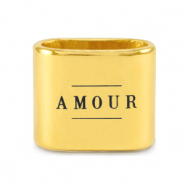 Poussoirs en m&eacute;tal DQ "AMOUR" Mix & Match Dor&eacute; (sans nickel)