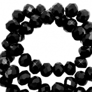 Perles &agrave; facettes 8x6mm disque Heishi Noir jais-pearl shine coating
