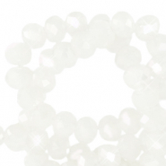 Perles &agrave; facettes 4x3mm disque Heishi Cristal-pearl shine coating