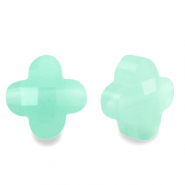 Perles &agrave; facettes Fashion tr&egrave;fle Vert turquoise