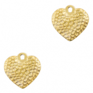 Breloques en acier Inox coeur Dor&eacute;