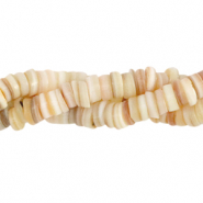 Perles coquillage disque 7mm Beige cr&egrave;me