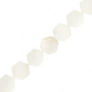 Perles coquillage hexagone Blanc