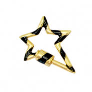 Fermoir Zirconium &eacute;clair Dor&eacute;-noir