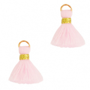 Pompons 1.5cm Dor&eacute;-rose clair