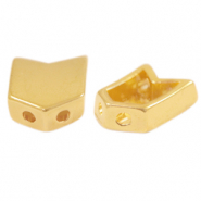 Perles en m&eacute;tal DQ duo beads fl&egrave;che Dor&eacute; (sans nickel)