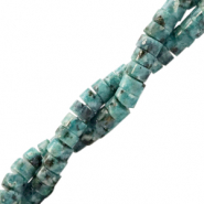 Pierres naturelles perles Jaspe Dalmatien rondelles heishi 4mm Vert turquoise