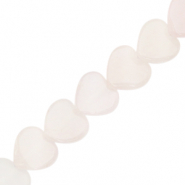 Pierres naturelles coeur Blanc cass&eacute;-rose