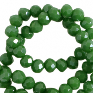 Perles &agrave; facettes 6x4mm disque Heishi Vert cadmium-pearl shine coating