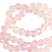 Perles &agrave; facettes 6x4mm disque Heishi Rose primev&egrave;re-pearl shine coating