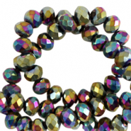 Perles &agrave; facettes 3x2mm disque Heishi Dor&eacute;-AB coating