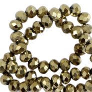 Perles &agrave; facettes 3x2mm disque Heishi Dor&eacute; antique m&eacute;tallis&eacute;-pearl shine coating