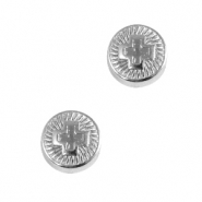 Poussoirs en m&eacute;tal DQ croix 8mm Argent&eacute; antique (sans nickel)