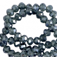 Perles &agrave; facettes 4x3mm disque Heishi Bleu Montana-pearl shine coating