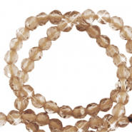 Pierres naturelles 3mm facett&eacute;es Topaze clair-pearl shine coating