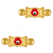 Breloques en m&eacute;tal DQ connecteur Oeil porte-bonheur Dor&eacute;-rouge (sans nickel)