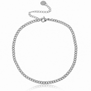 Chaines de cheville en acier Inox jaseron maillons Argent&eacute;