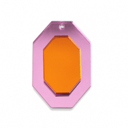 Pendentifs accroche-regard octogone Rose m&eacute;tallique-orange