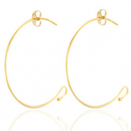 Boucles d'oreilles en acier Inox Dor&eacute;