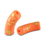 Perles acryliques tube mat Orange-dor&eacute;