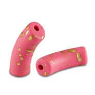 Perles acryliques tube mat Rose-dor&eacute;