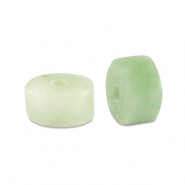 Pierres naturelles Serpentine et Marbre disc 4x2mm Vert glacier