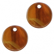 Pendentifs en r&eacute;sine 12mm Marron topaze