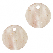Pendentifs en r&eacute;sine paillet&eacute; 12mm Rose hortensia