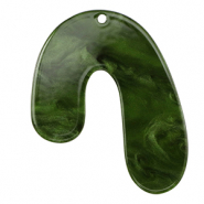 Pendentifs en r&eacute;sine organique Vert mousse