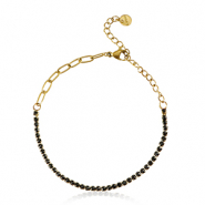 Bracelets en acier Inox Dor&eacute;-noir