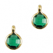 Pendentifs en verre Crystal Glass 7mm Vert-dor&eacute;