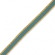 Ruban Bleu sarcelle-dor&eacute;