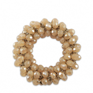 Pendentifs facett&eacute;es 32mm Beige