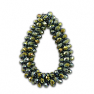 Pendentifs facett&eacute;es goutte Vert olive