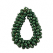 Pendentifs facett&eacute;es goutte Vert fonc&eacute;